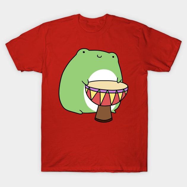 Frog Playing Djembe T-Shirt by saradaboru